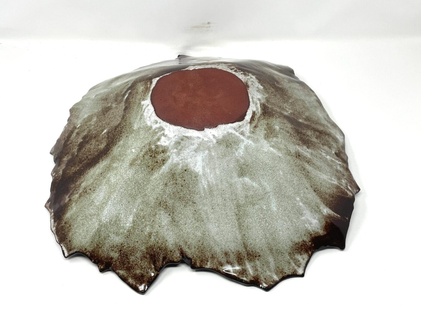 Pressed Leaf Terracotta Bowl — top view