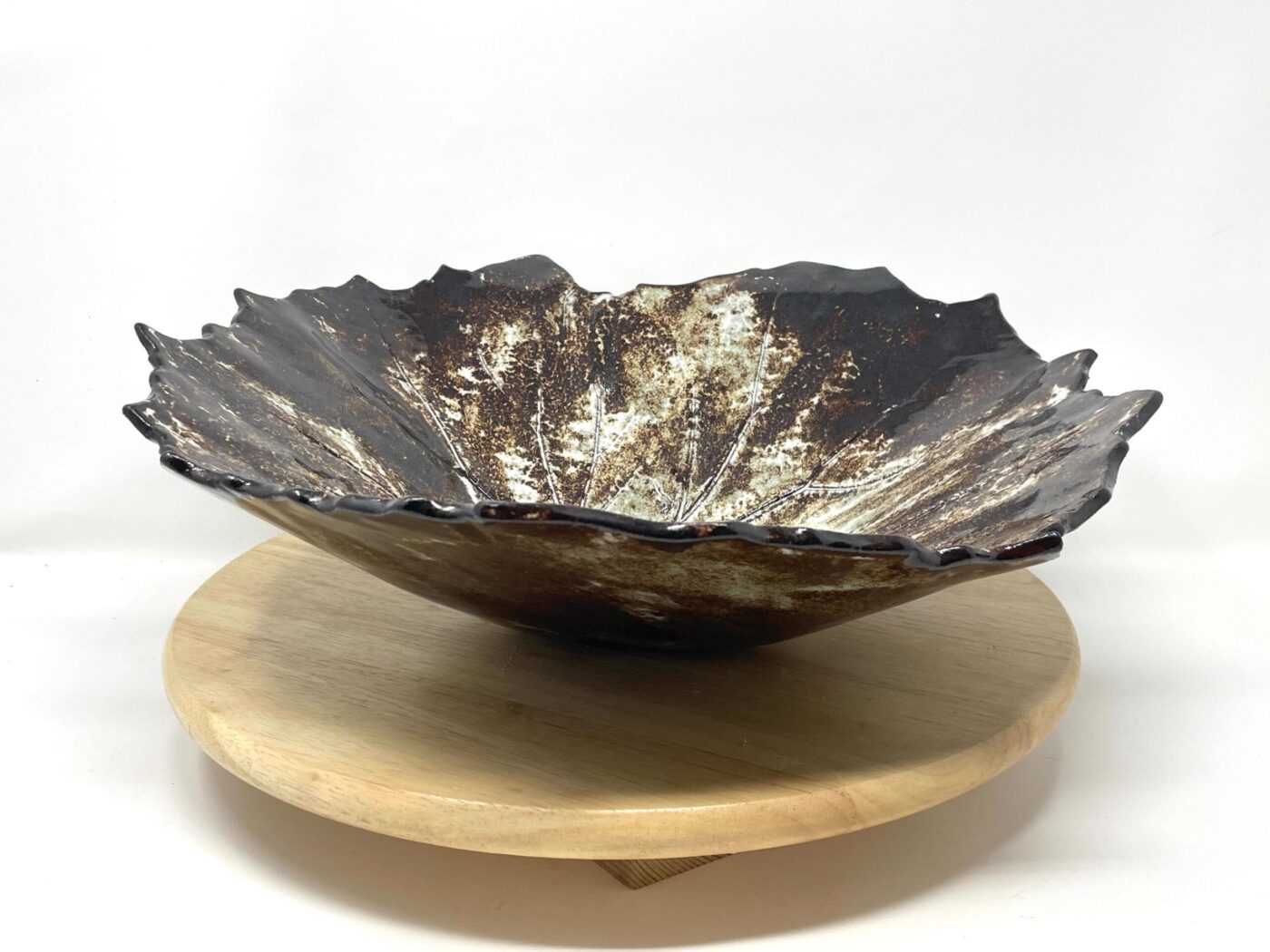 Pressed Leaf Terracotta Bowl
