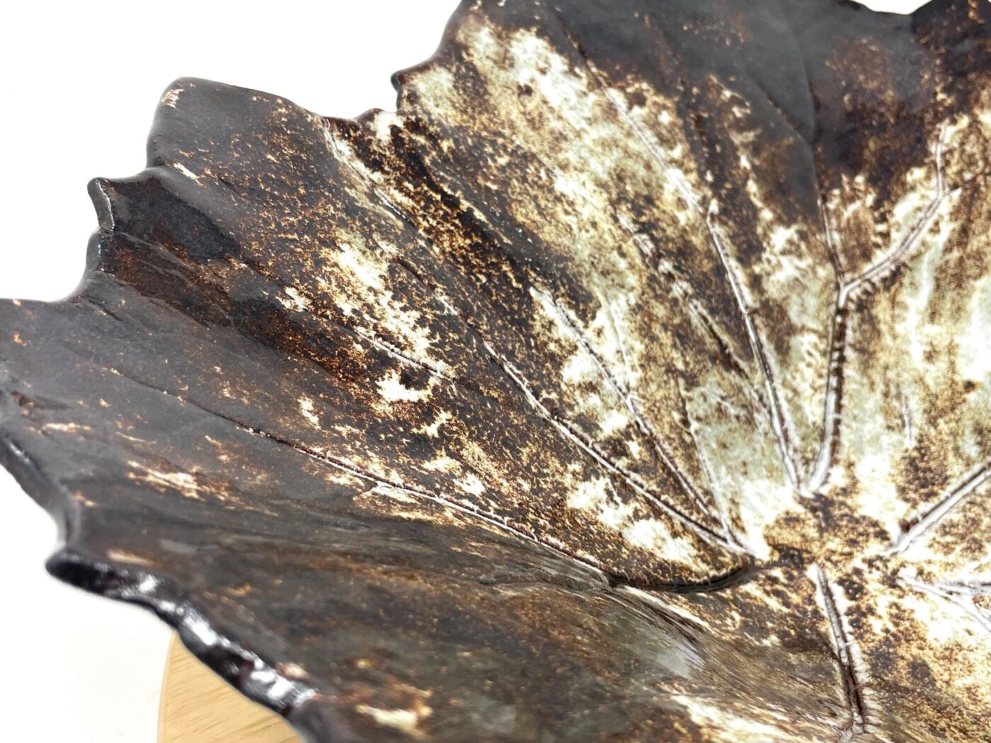 Pressed Leaf Terracotta Bowl — styling detail