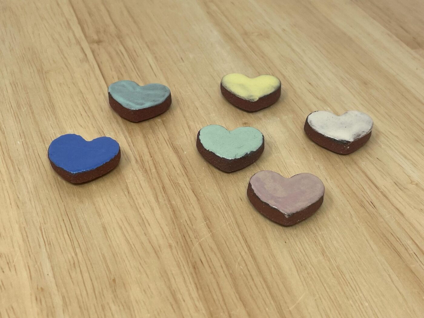 Pastel Mini Heart Ceramic Magnets, Set of 6 — styling detail