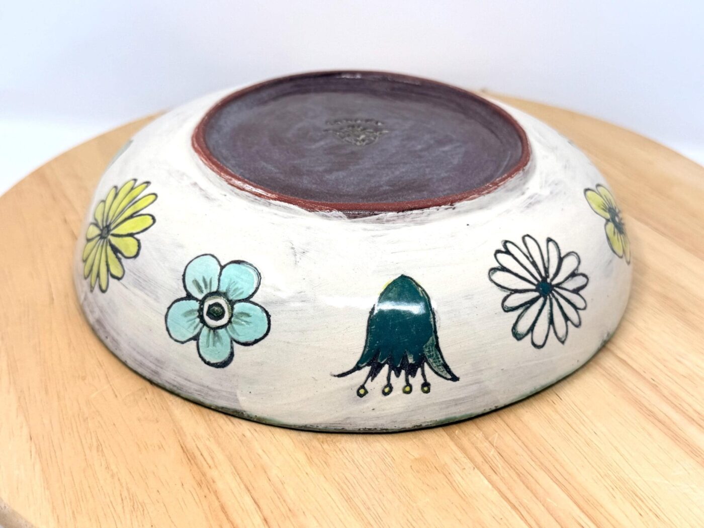 Sgraffito Floral Pasta Bowl — view 15
