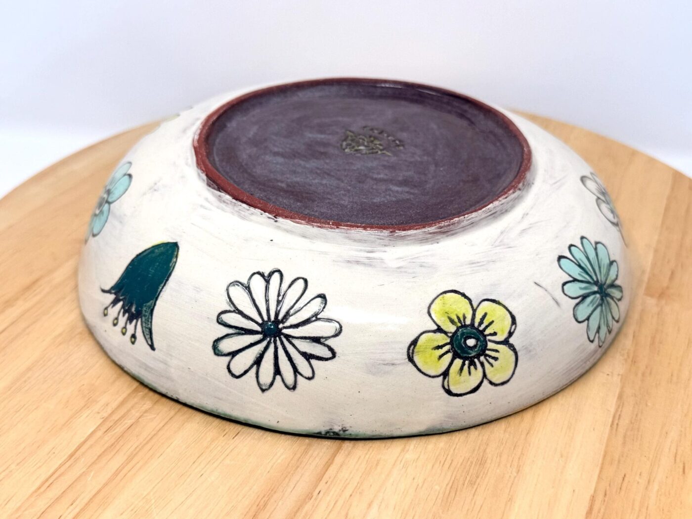 Sgraffito Floral Pasta Bowl — view 18