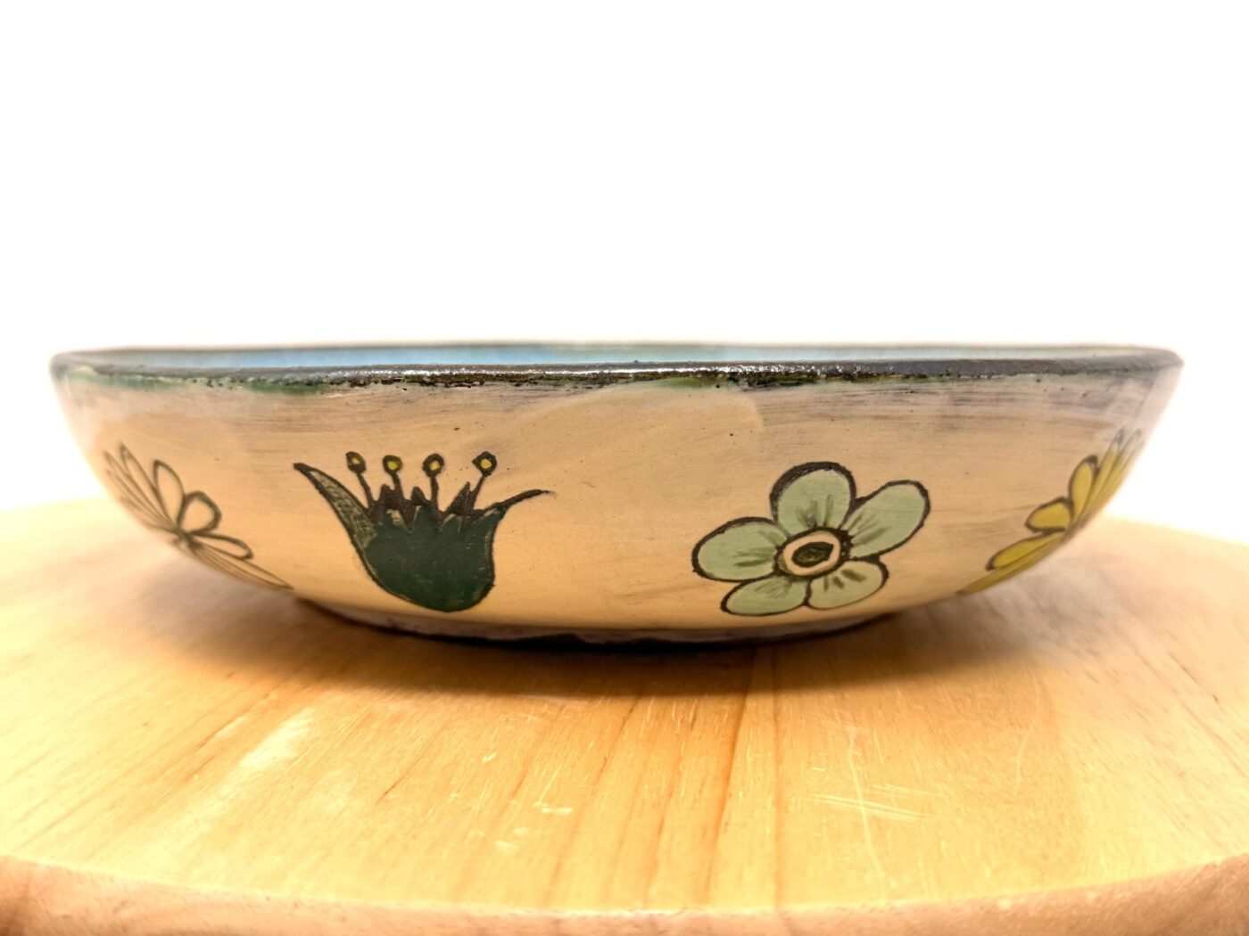 Sgraffito Floral Pasta Bowl — view 19