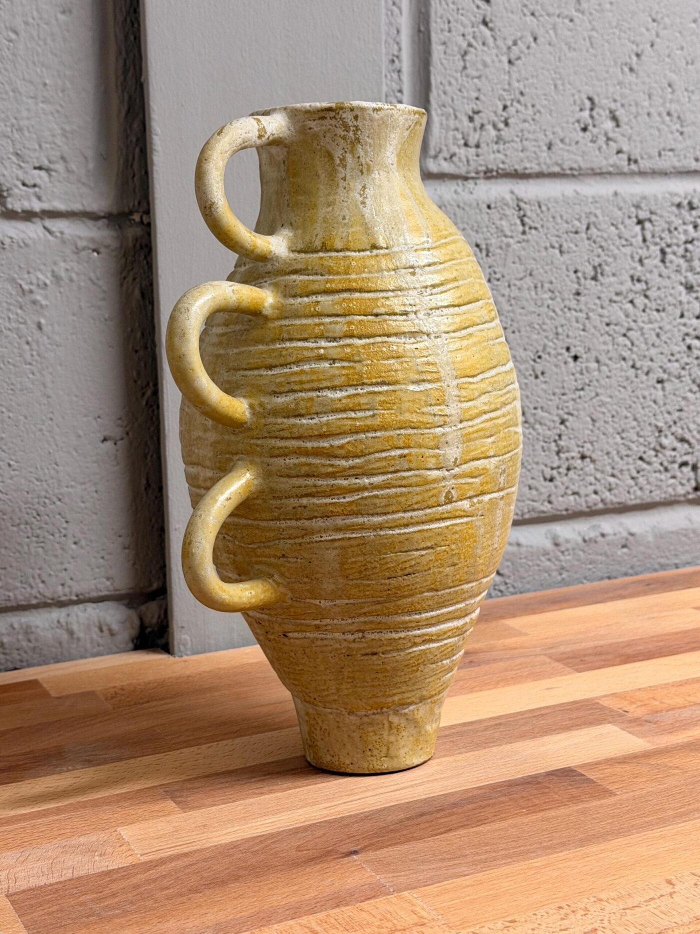 Golden Brown Tall Coiled Vase (28cm) — detail view