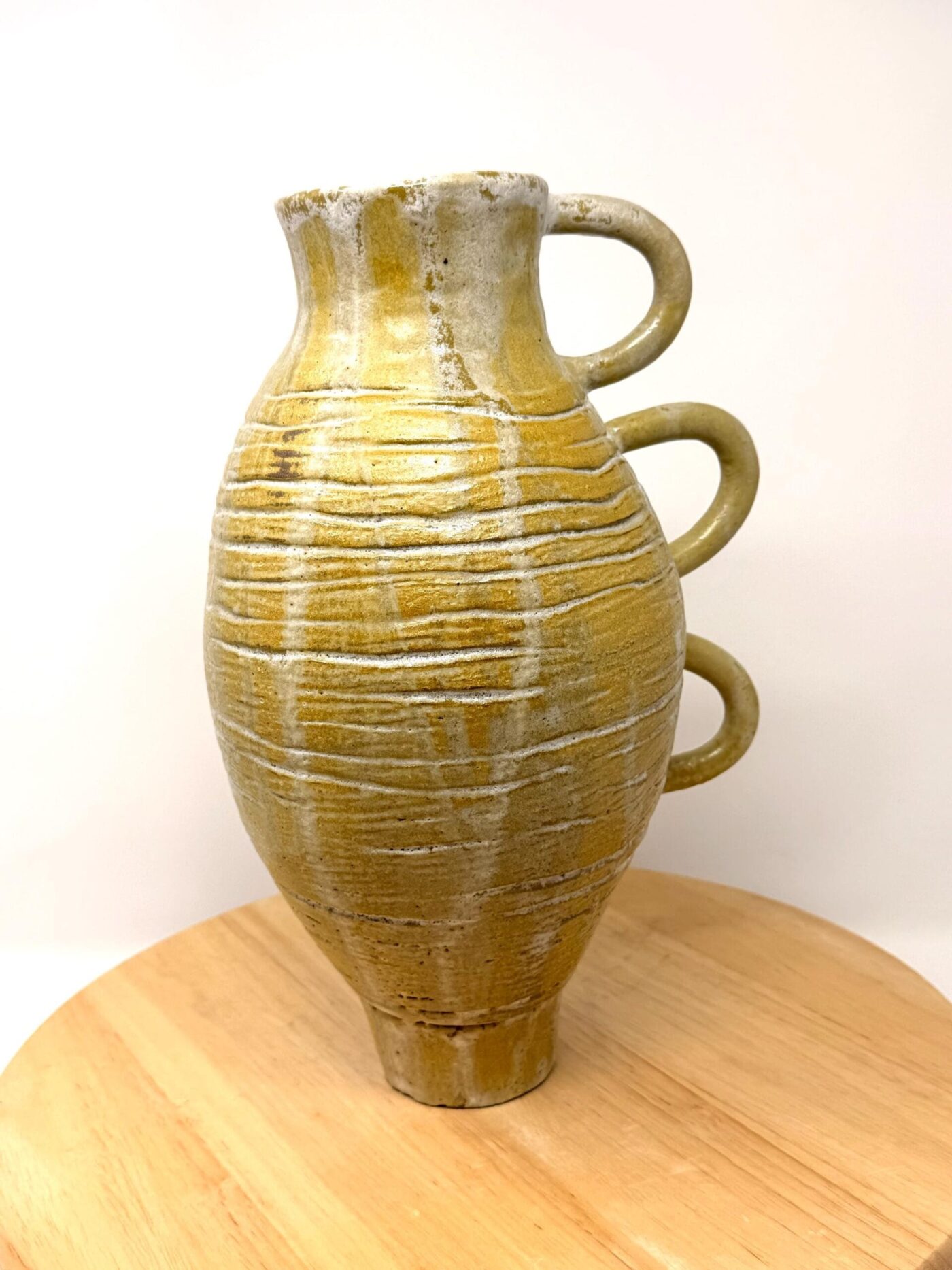 Golden Brown Tall Coiled Vase (28cm) — colour detail