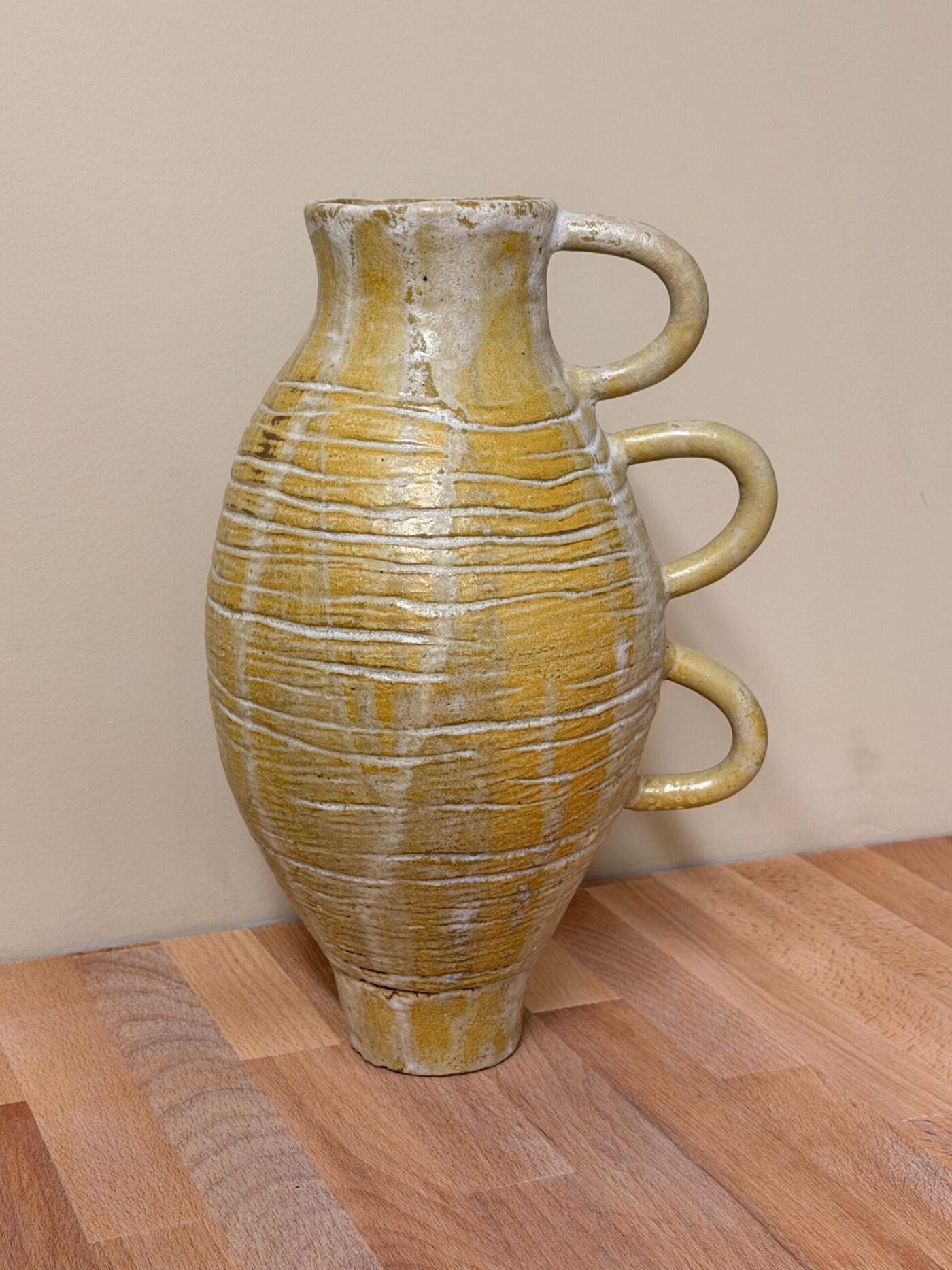 Golden Brown Tall Coiled Vase (28cm) — view 17