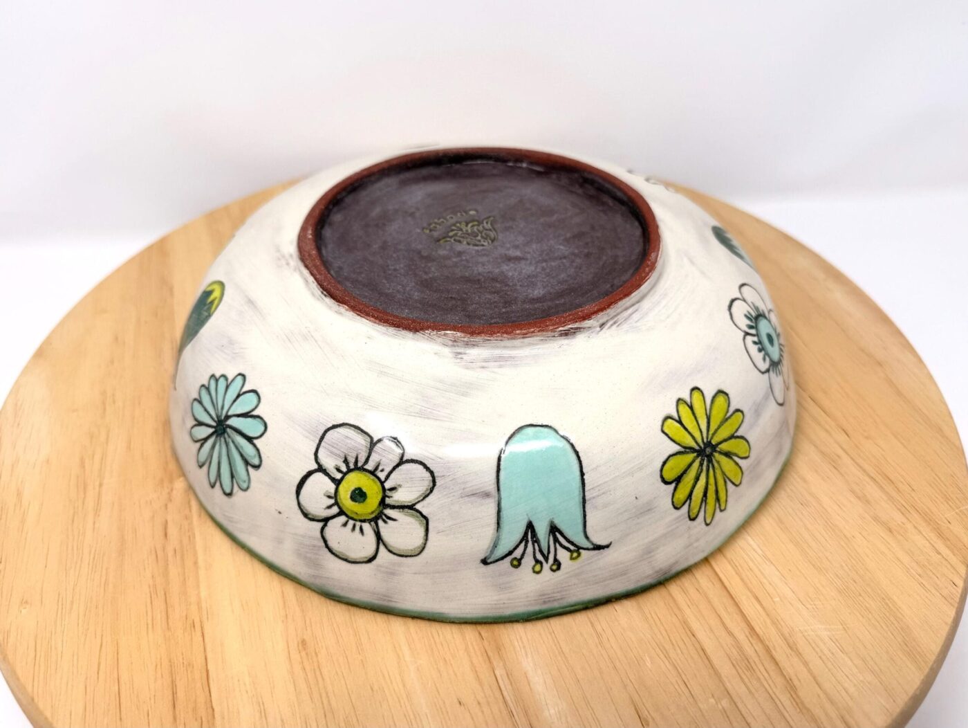 Sgraffito Floral Pasta Bowl — maker detail