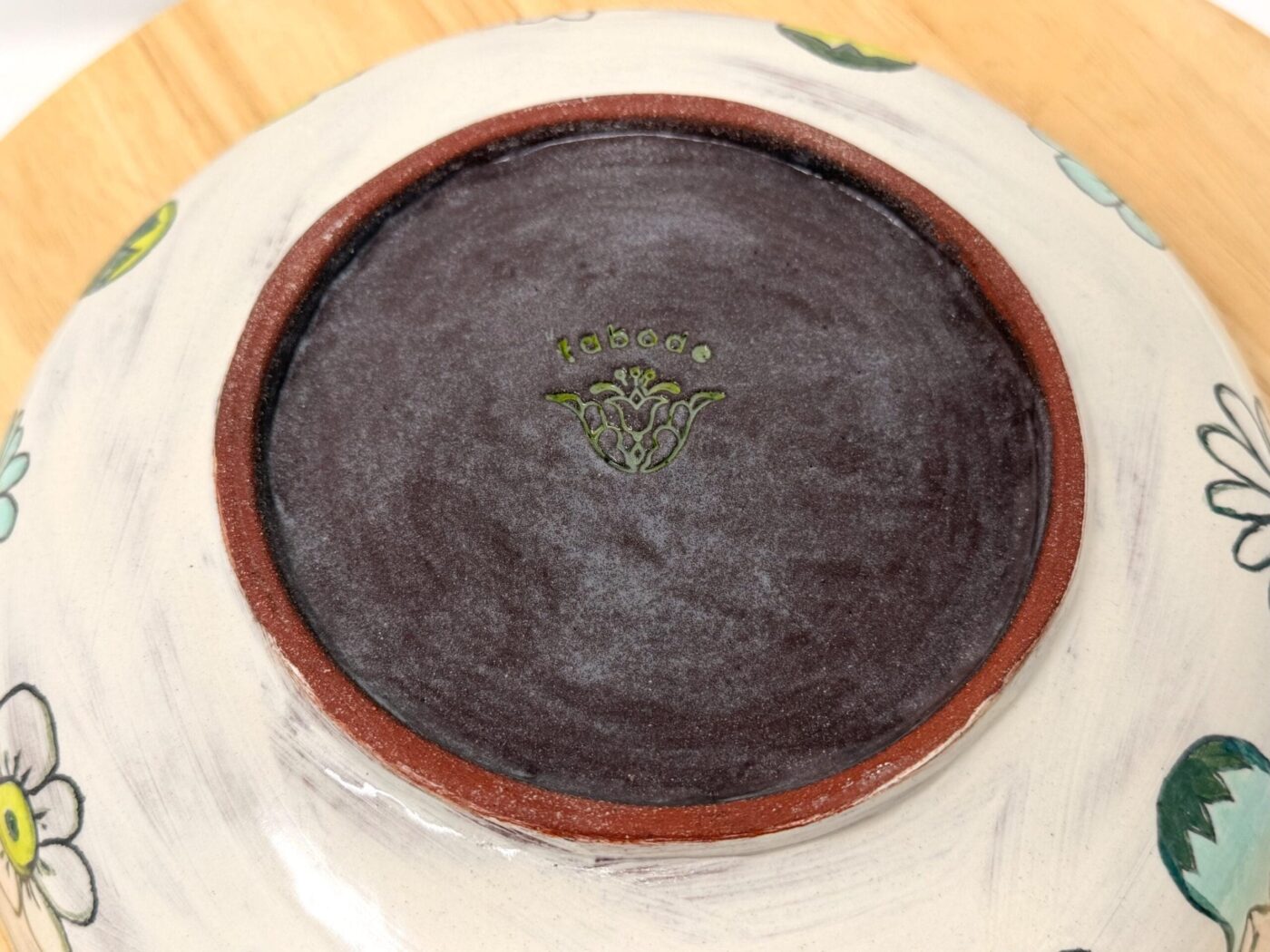 Sgraffito Floral Pasta Bowl — in use