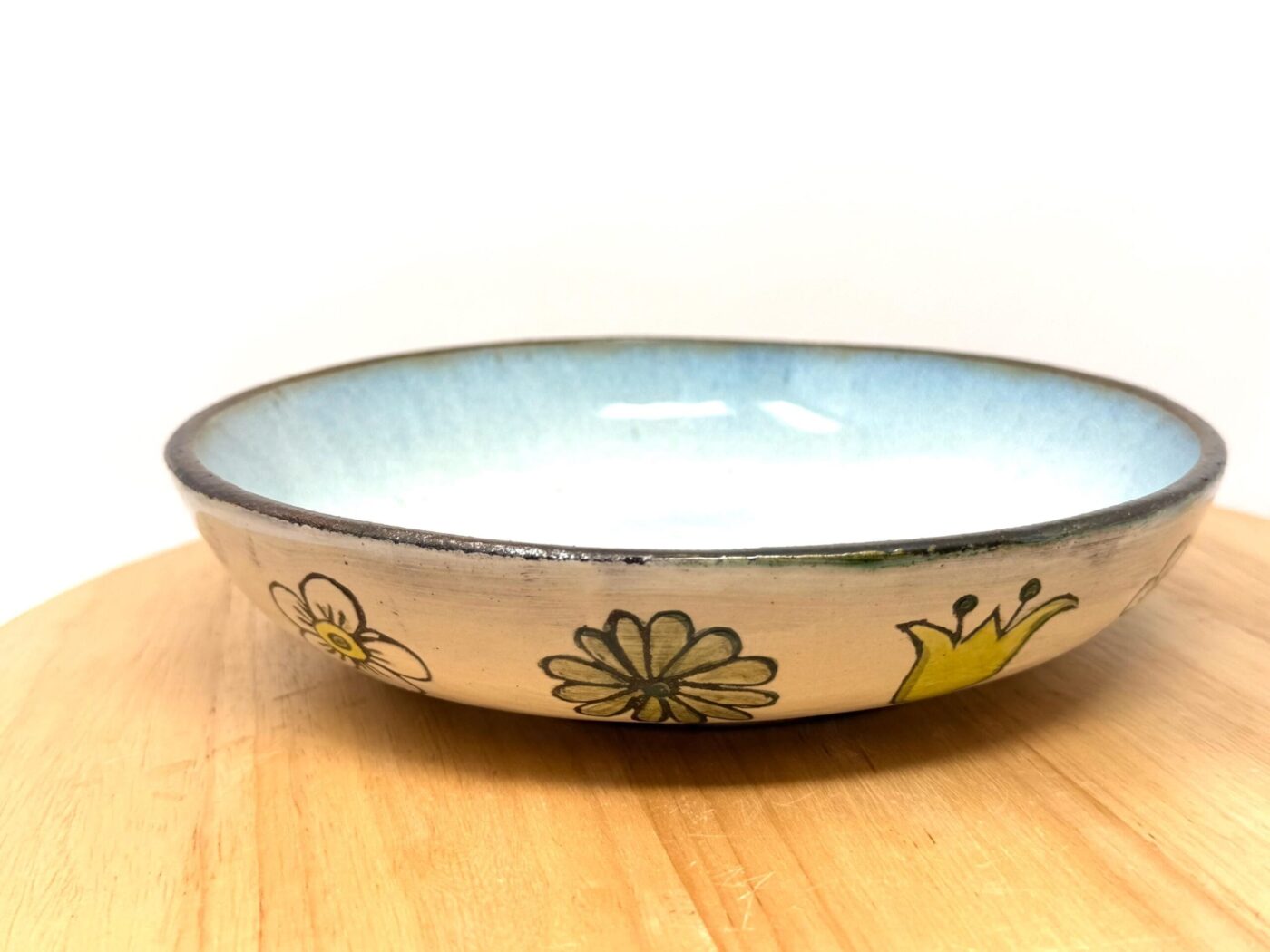 Sgraffito Floral Pasta Bowl — view 13