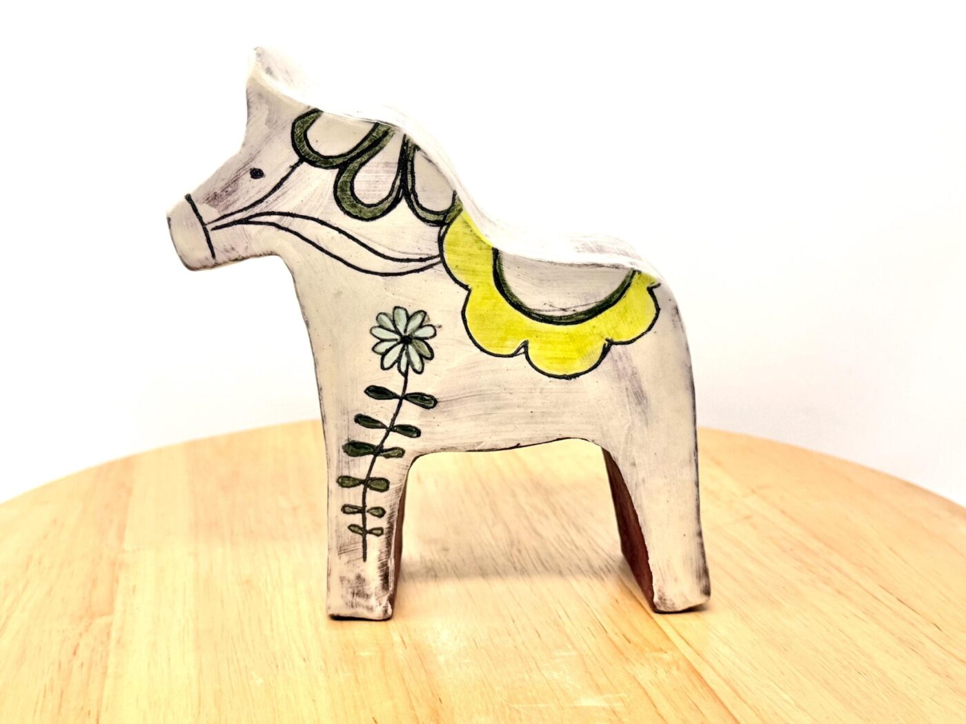 Sgraffito Miniature Dala Horse