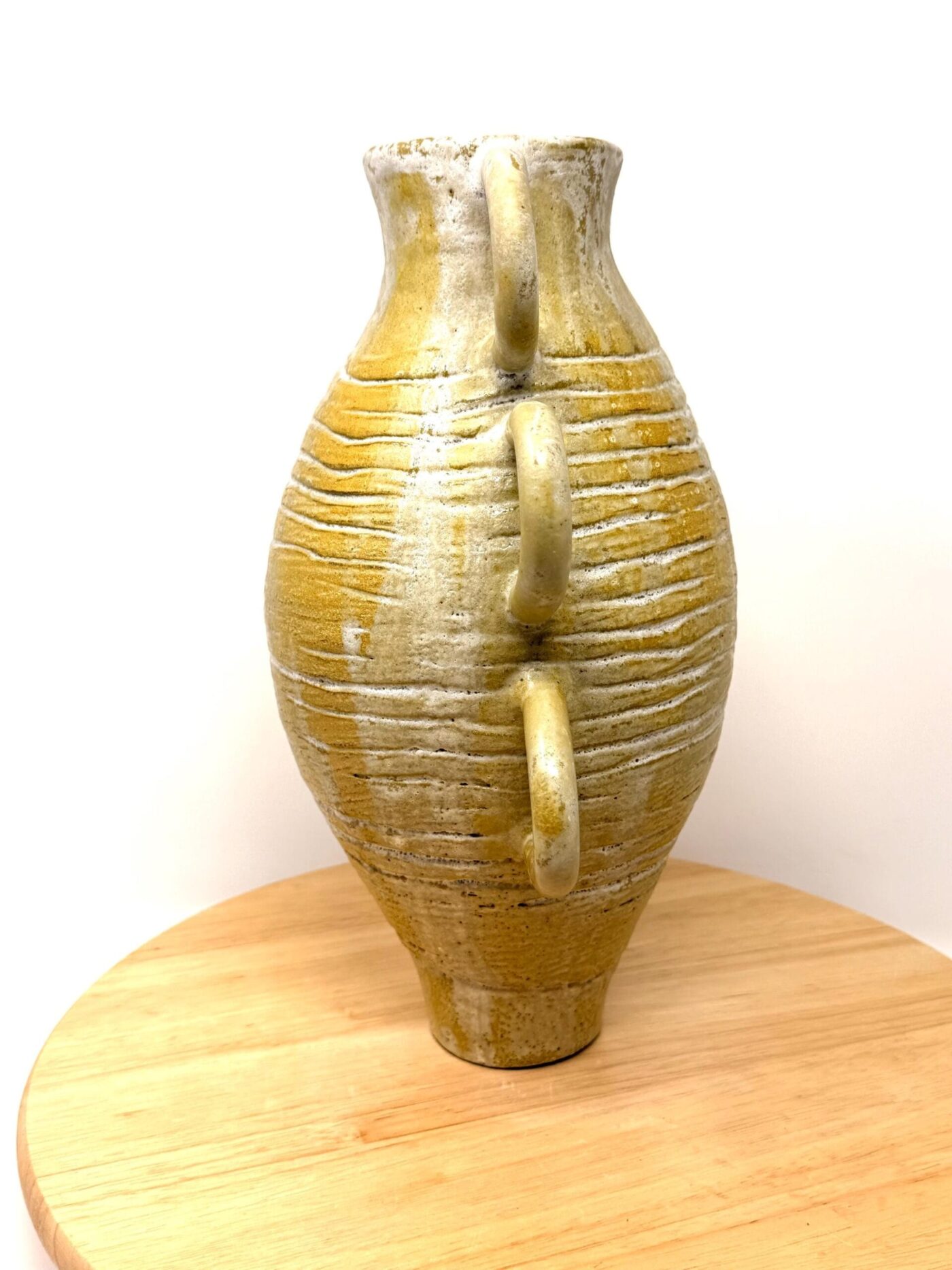 Golden Brown Tall Coiled Vase (28cm) — scale view