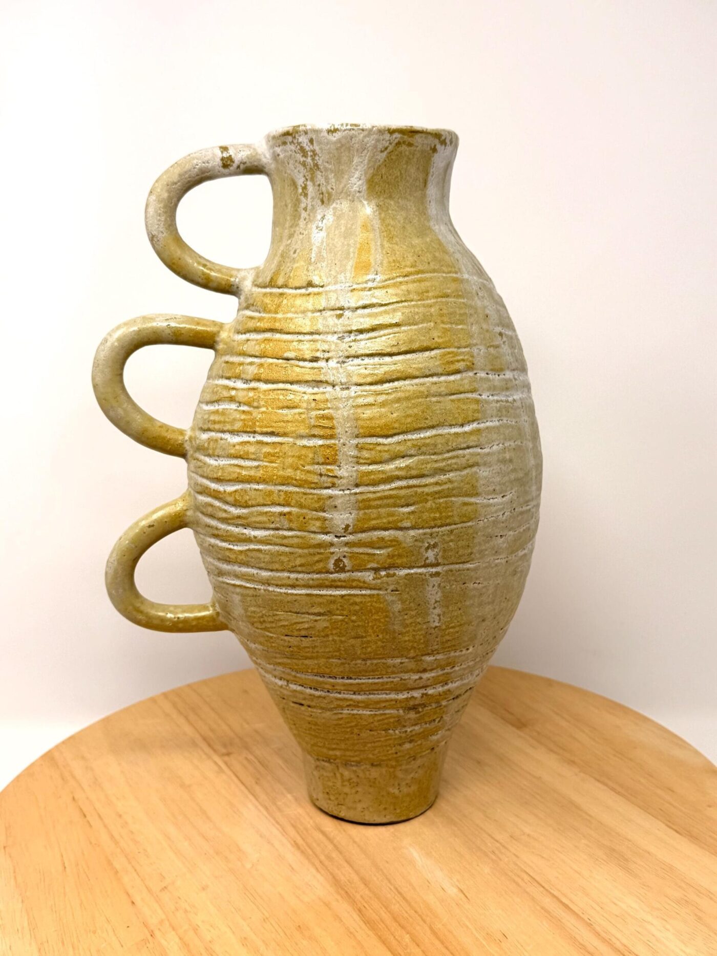 Golden Brown Tall Coiled Vase (28cm) — styling detail