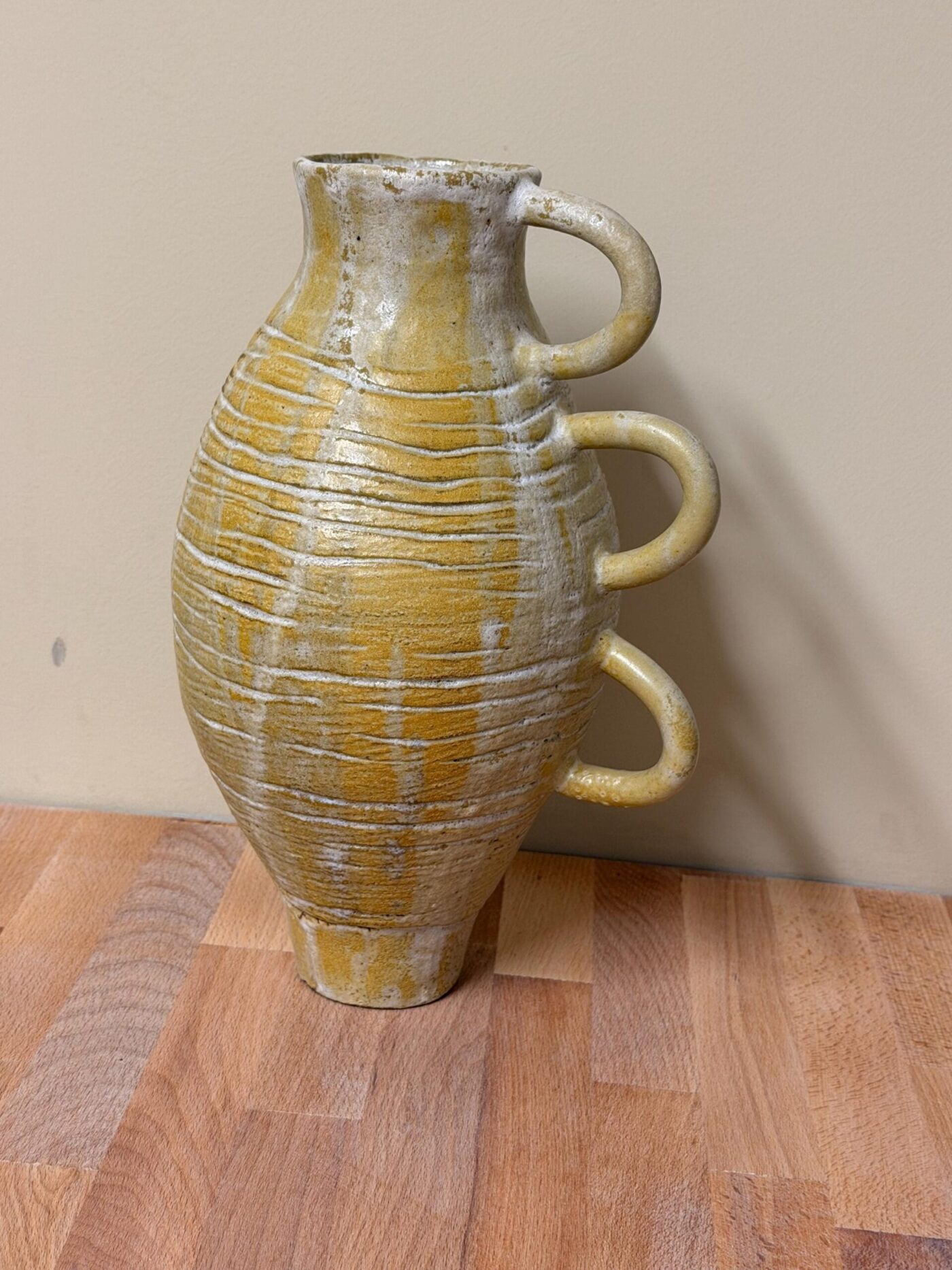 Golden Brown Tall Coiled Vase (28cm) — view 16