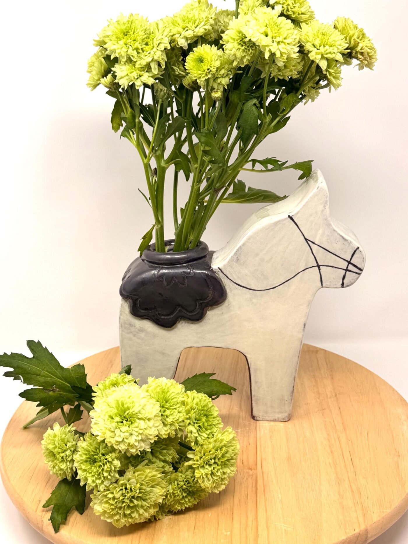 Dala Horse Terracotta Vase — alternate angle