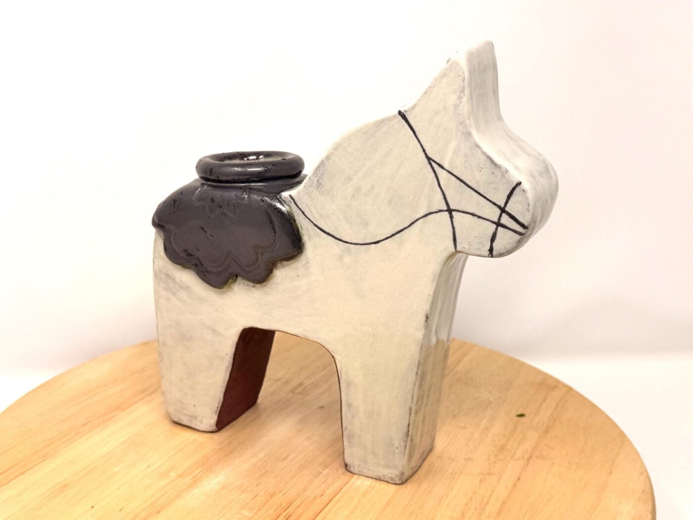 Dala Horse Terracotta Vase — view 14