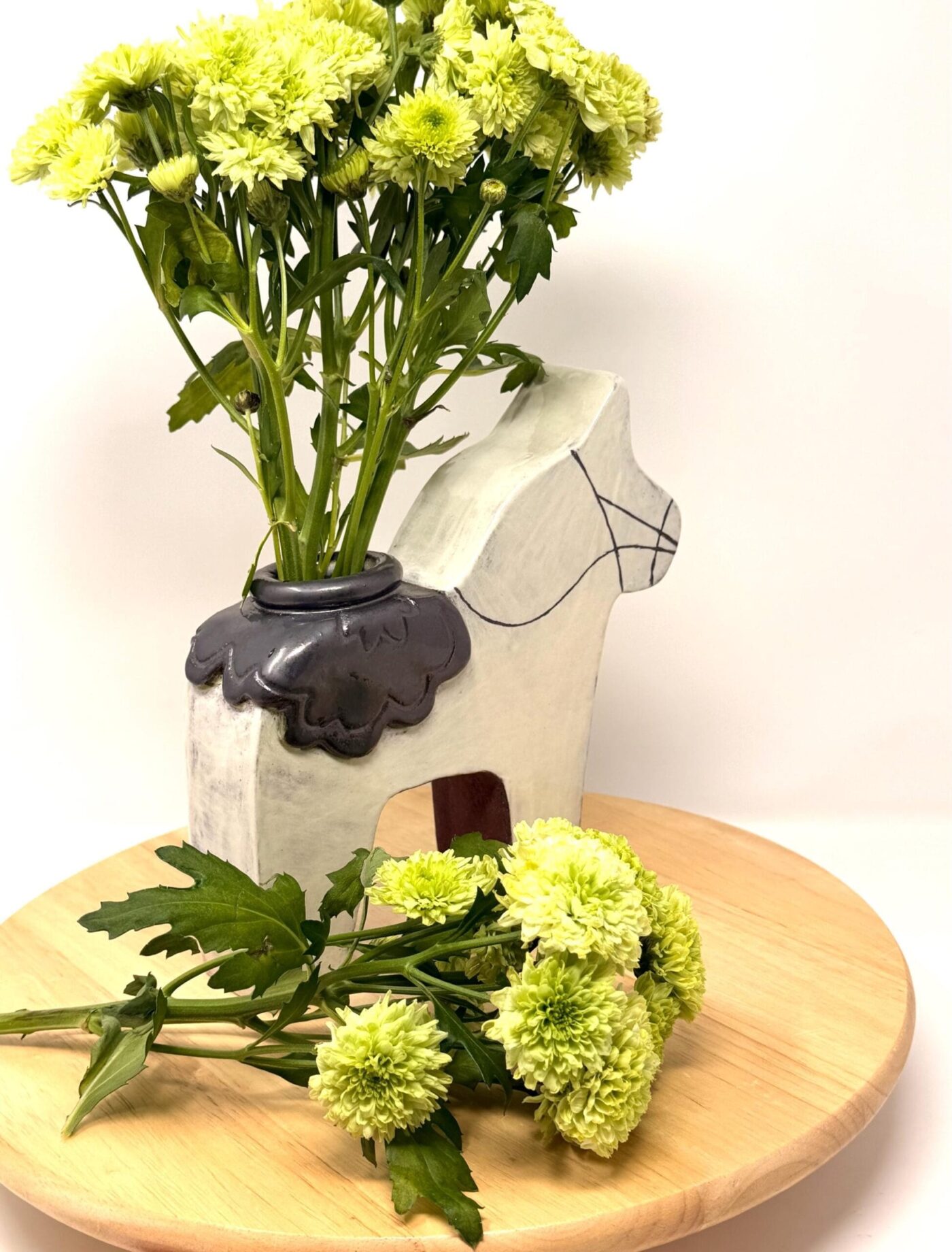 Dala Horse Terracotta Vase — side view