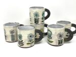 Handmade Ceramic Mug – Rustic Terracotta Stoneware with Folk Flower Sgraffito Design (15 of 16) -- Fabode Ceramics