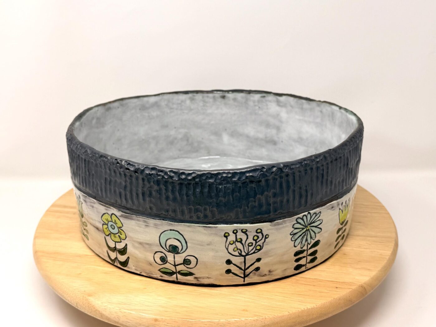 Handmade Folk Art Ceramic Bowl | Sgraffito Floral Terracotta Serving Dish (7 of 15) -- Fabode Ceramics