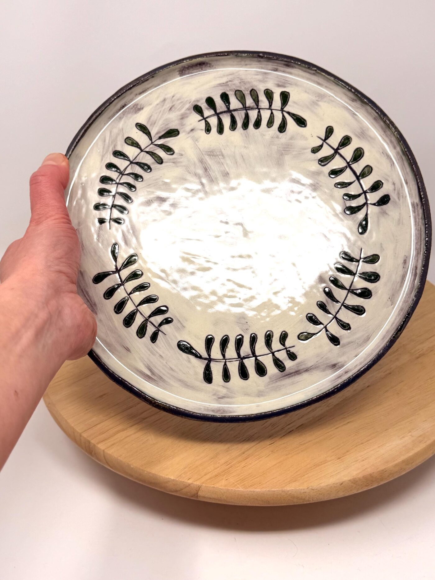 Handmade Large Ceramic Dinner Plate – Scandinavian Folk Inspired Stoneware (5 of 17) -- Fabode Ceramics