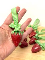 Handmade Ceramic Strawberry Ornament | Hand Painted Folk Art Pottery Decoration (3 of 14) -- Fabode Ceramics