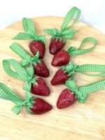 Handmade Ceramic Strawberry Ornament | Hand Painted Folk Art Pottery Decoration (7 of 14) -- Fabode Ceramics