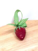 Handmade Ceramic Strawberry Ornament | Hand Painted Folk Art Pottery Decoration (10 of 14) -- Fabode Ceramics