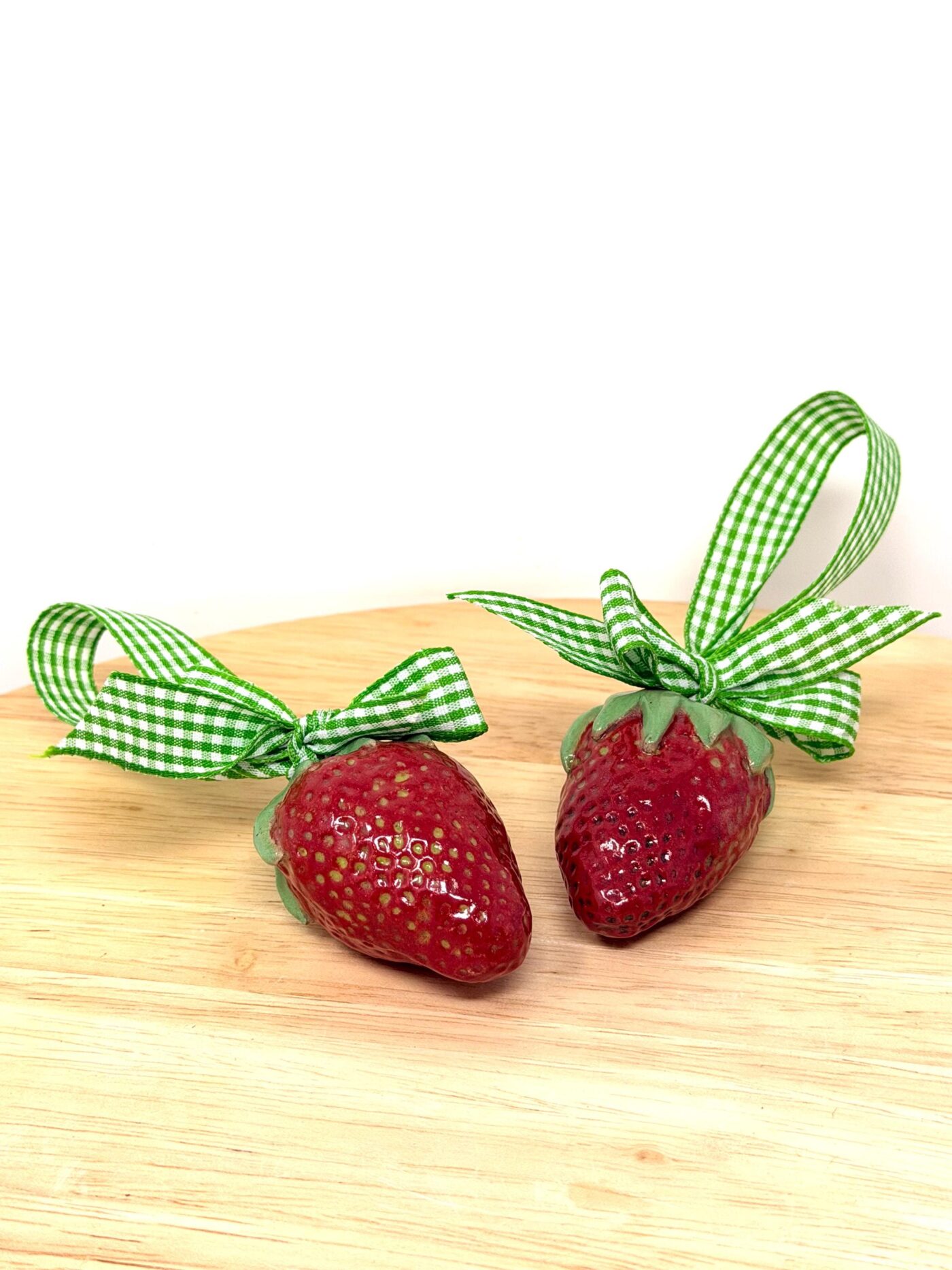 Handmade Ceramic Strawberry Ornament | Hand Painted Folk Art Pottery Decoration (9 of 14) -- Fabode Ceramics