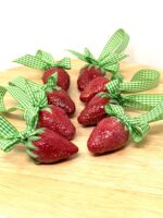 Handmade Ceramic Strawberry Ornament | Hand Painted Folk Art Pottery Decoration (8 of 14) -- Fabode Ceramics