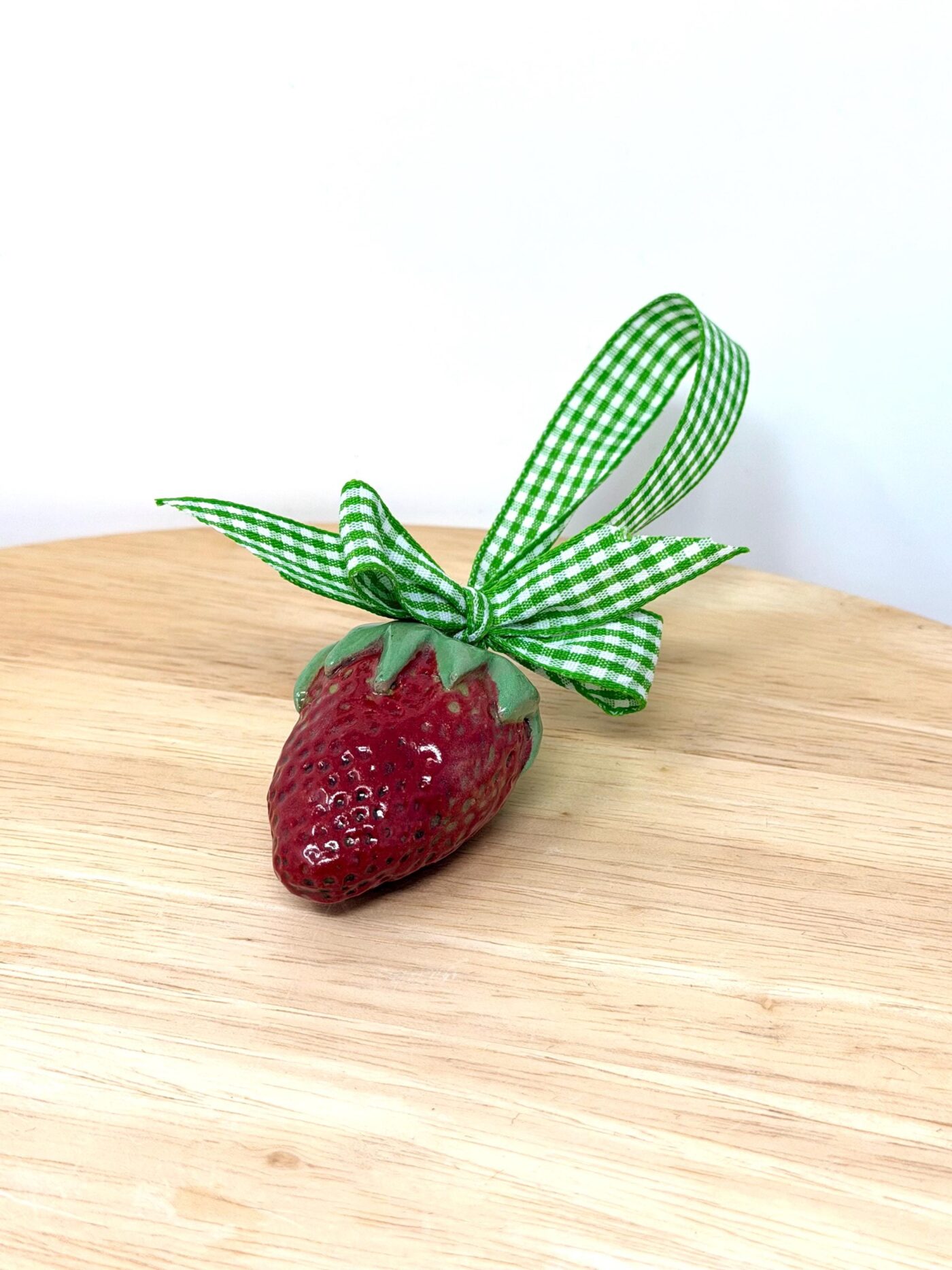 Handmade Ceramic Strawberry Ornament | Hand Painted Folk Art Pottery Decoration (12 of 14) -- Fabode Ceramics