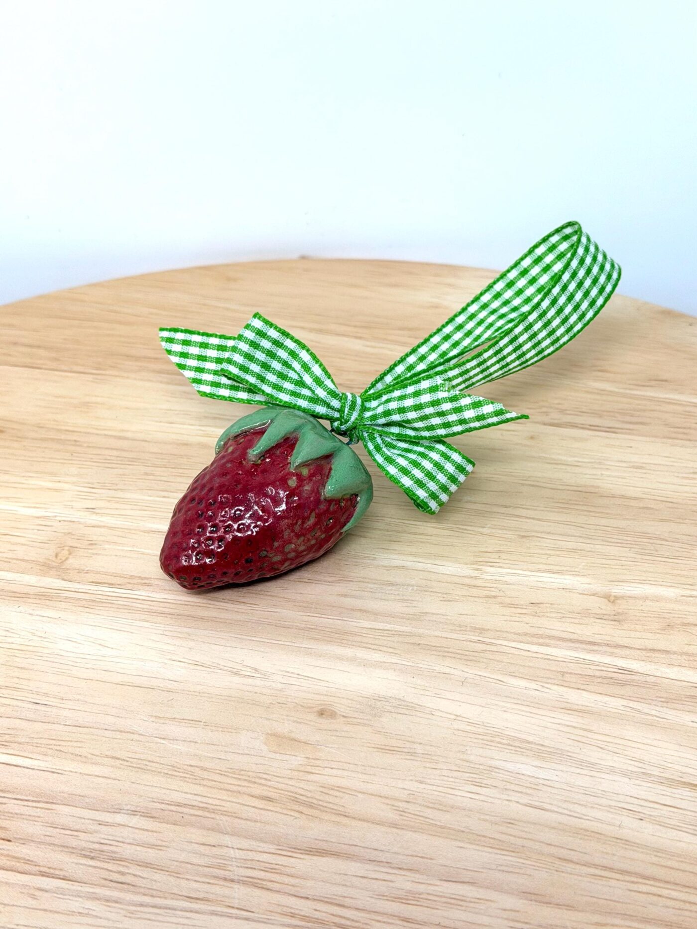 Handmade Ceramic Strawberry Ornament | Hand Painted Folk Art Pottery Decoration (13 of 14) -- Fabode Ceramics