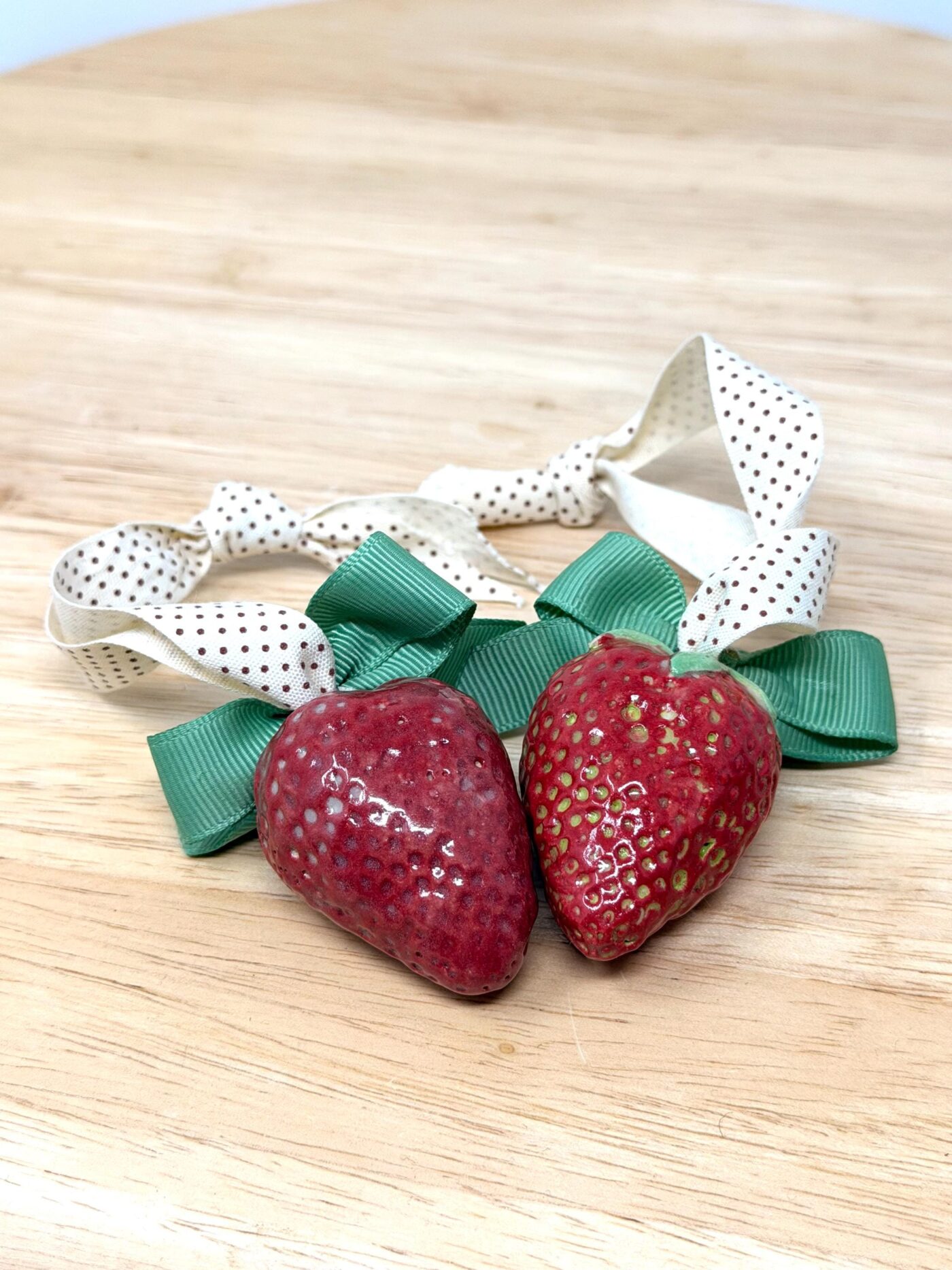 Handmade Ceramic Strawberry Ornament | Hand Painted Pottery Fruit Decoration (5 of 12) -- Fabode Ceramics