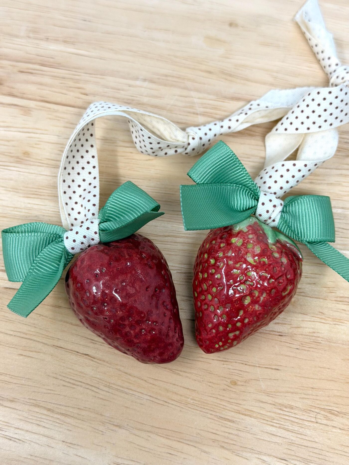 Handmade Ceramic Strawberry Ornament | Hand Painted Pottery Fruit Decoration (6 of 12) -- Fabode Ceramics