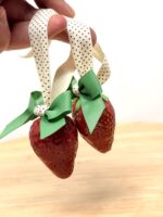 Handmade Ceramic Strawberry Ornament | Hand Painted Pottery Fruit Decoration (9 of 12) -- Fabode Ceramics
