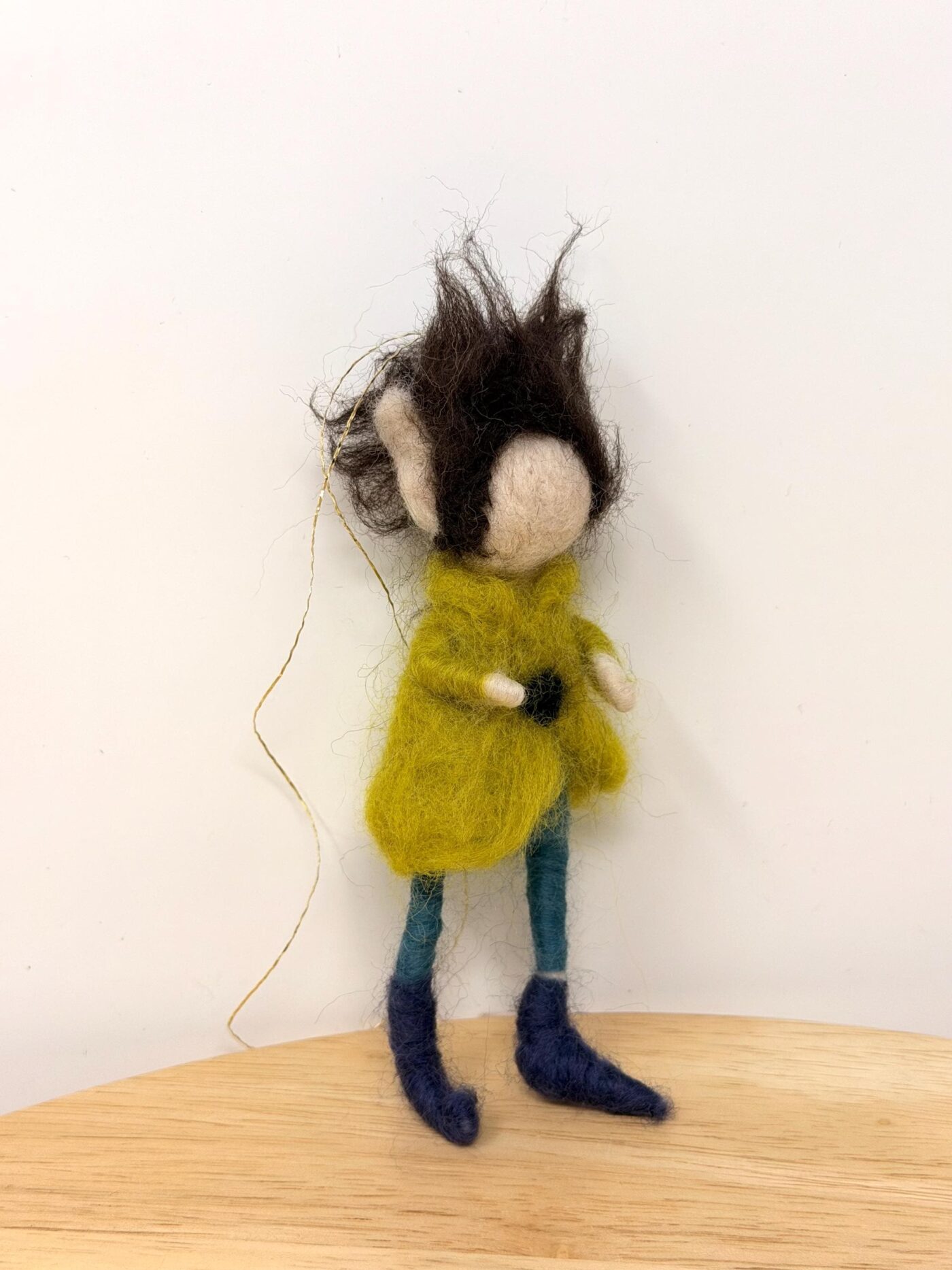 Hand Felted Wool Elf Ornament – Whimsical Folk Art Doll, Waldorf Inspired Hanging Decoration (6 of 13) -- Fabode Ceramics