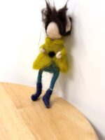 Hand Felted Wool Elf Ornament – Whimsical Folk Art Doll, Waldorf Inspired Hanging Decoration (9 of 13) -- Fabode Ceramics