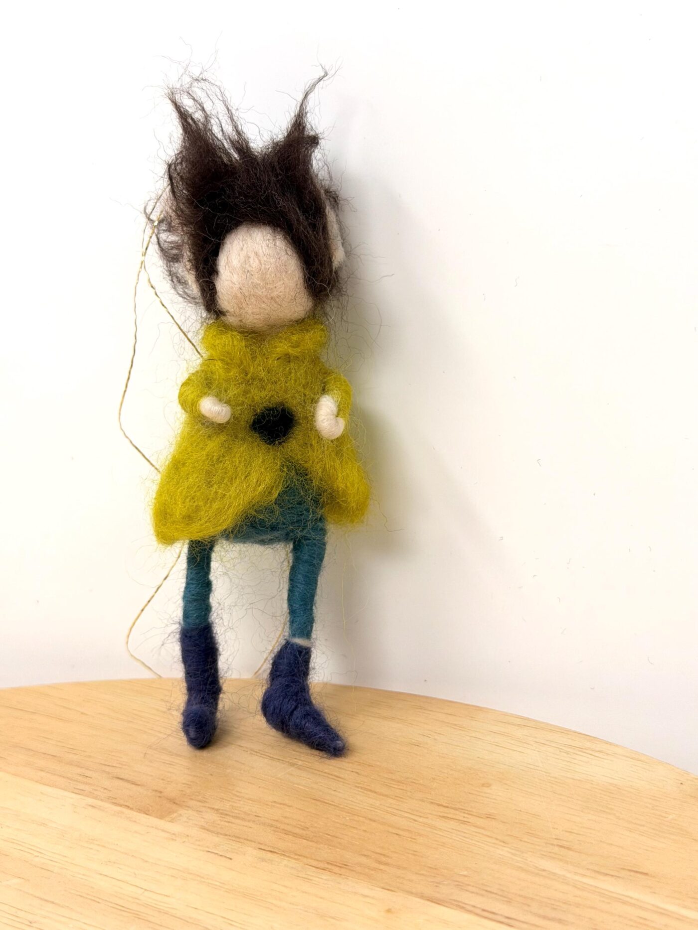 Hand Felted Wool Elf Ornament – Whimsical Folk Art Doll, Waldorf Inspired Hanging Decoration (11 of 13) -- Fabode Ceramics