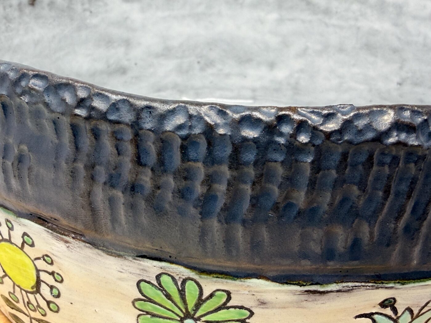 Handmade Folk Art Ceramic Bowl | Sgraffito Floral Terracotta Serving Dish (3 of 15) -- Fabode Ceramics