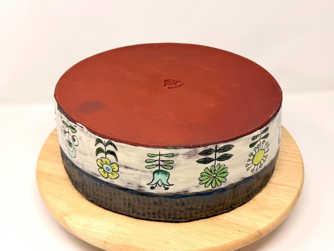 Handmade Folk Art Ceramic Bowl | Sgraffito Floral Terracotta Serving Dish (14 of 15) -- Fabode Ceramics