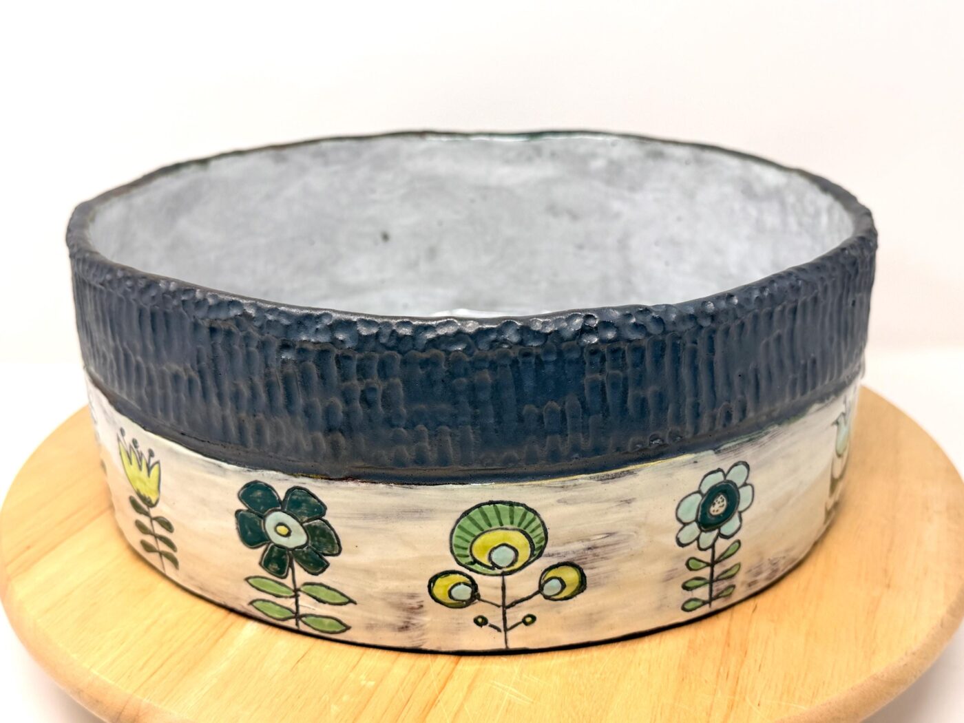 Handmade Folk Art Ceramic Bowl | Sgraffito Floral Terracotta Serving Dish (10 of 15) -- Fabode Ceramics