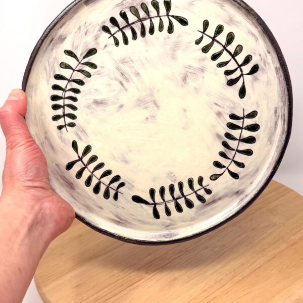 Handmade Large Ceramic Dinner Plate – Scandinavian Folk Inspired Stoneware (1 of 17) -- Fabode Ceramics