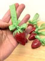 Handmade Ceramic Strawberry Ornament | Hand Painted Folk Art Pottery Decoration (2 of 14) -- Fabode Ceramics