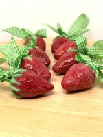 Handmade Ceramic Strawberry Ornament | Hand Painted Folk Art Pottery Decoration (4 of 14) -- Fabode Ceramics