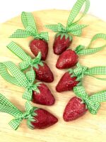 Handmade Ceramic Strawberry Ornament | Hand Painted Folk Art Pottery Decoration (6 of 14) -- Fabode Ceramics