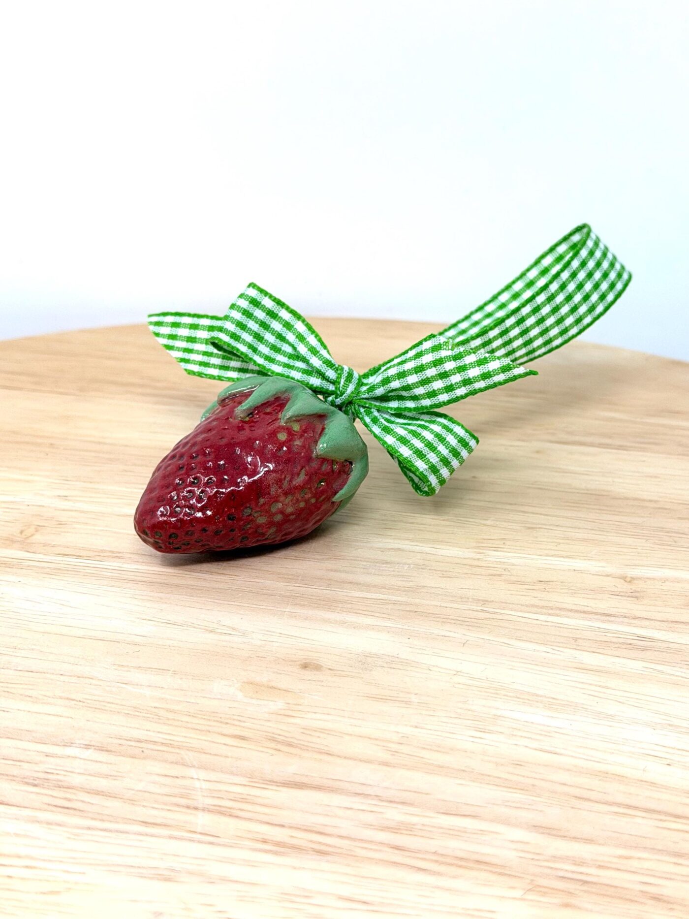 Handmade Ceramic Strawberry Ornament | Hand Painted Folk Art Pottery Decoration (14 of 14) -- Fabode Ceramics