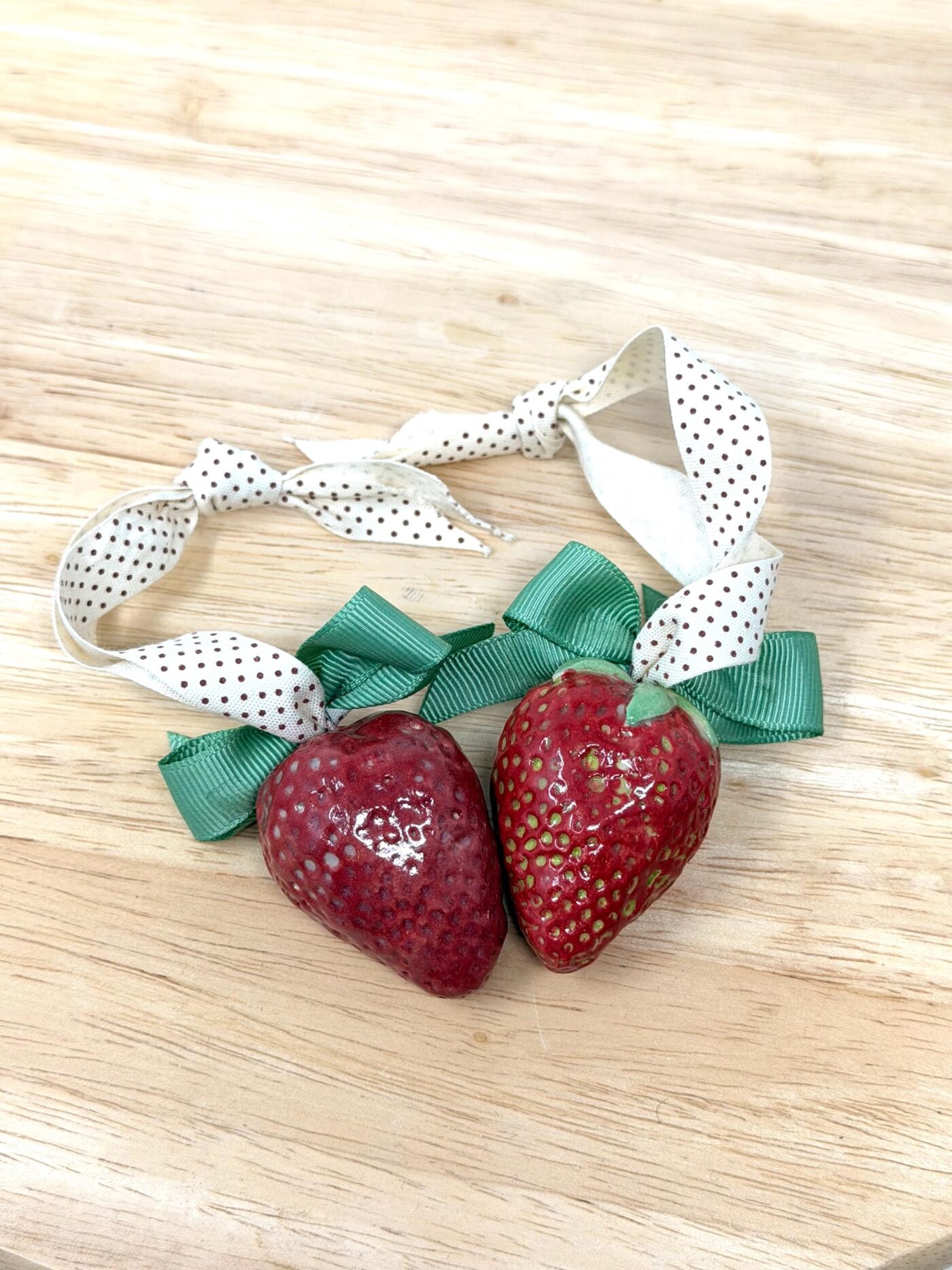 Handmade Ceramic Strawberry Ornament | Hand Painted Pottery Fruit Decoration (7 of 12) -- Fabode Ceramics