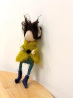 Hand Felted Wool Elf Ornament – Whimsical Folk Art Doll, Waldorf Inspired Hanging Decoration (7 of 13) -- Fabode Ceramics