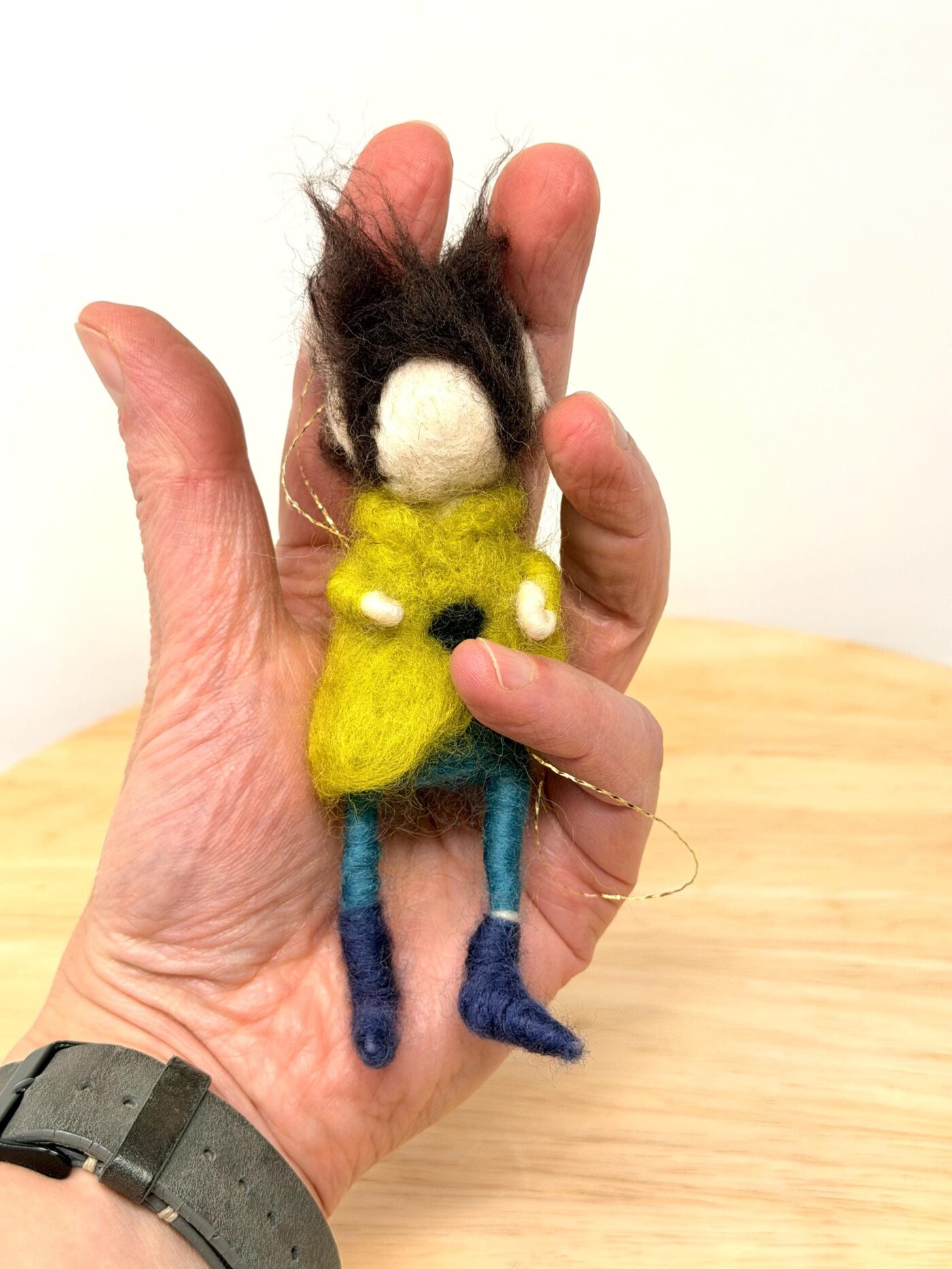 Hand Felted Wool Elf Ornament – Whimsical Folk Art Doll, Waldorf Inspired Hanging Decoration (5 of 13) -- Fabode Ceramics