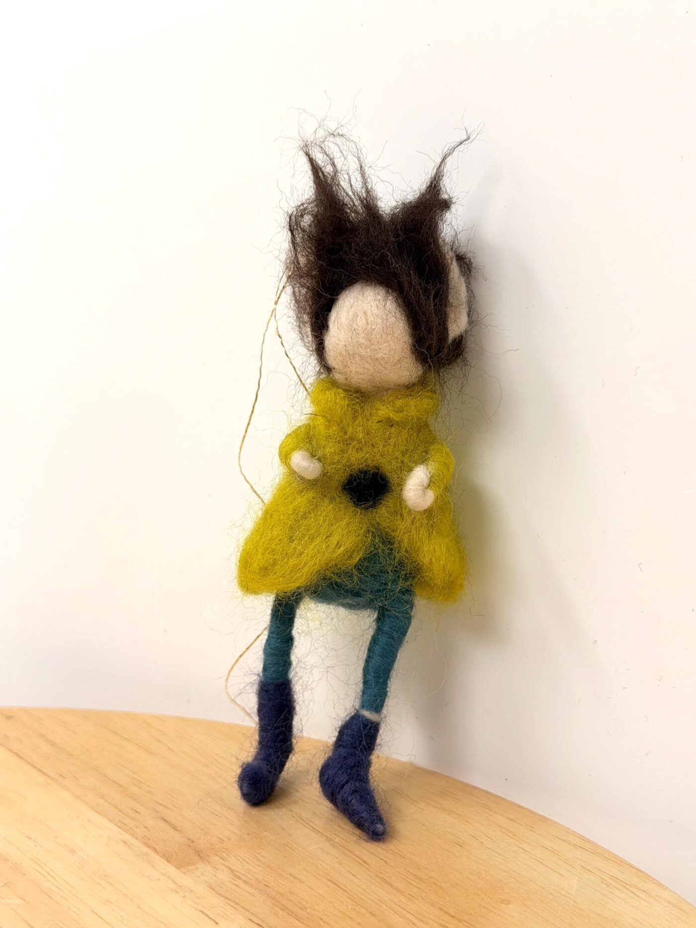 Hand Felted Wool Elf Ornament – Whimsical Folk Art Doll, Waldorf Inspired Hanging Decoration (10 of 13) -- Fabode Ceramics