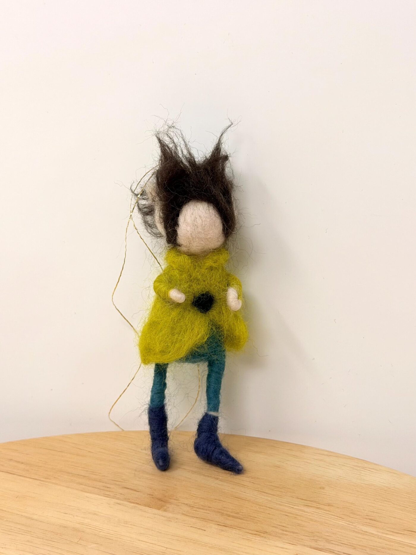 Hand Felted Wool Elf Ornament – Whimsical Folk Art Doll, Waldorf Inspired Hanging Decoration (12 of 13) -- Fabode Ceramics