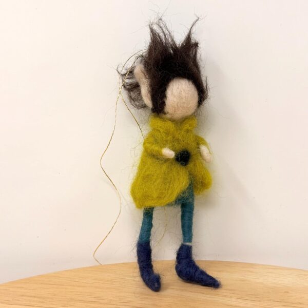 Hand Felted Wool Elf Ornament – Whimsical Folk Art Doll, Waldorf Inspired Hanging Decoration (1 of 13) -- Fabode Ceramics
